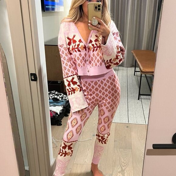 Free People x Intimately Snow Bunny Set In Candy Combo Women’s Size Medium - Picture 8 of 8